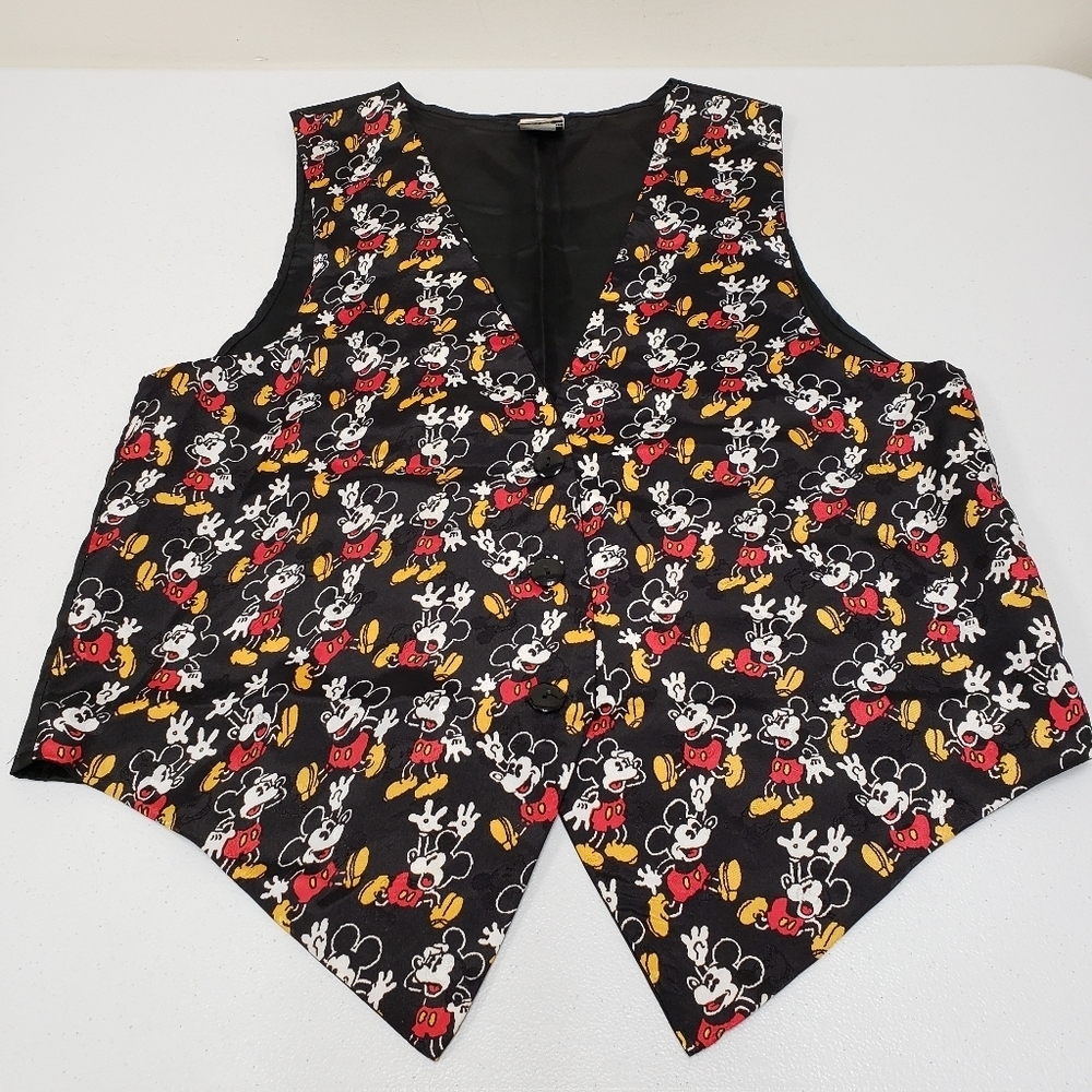 Disney Womens Mickey & Co Mickey Mouse Honey Fashions Button Vest Size M/L